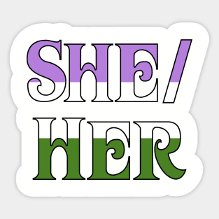 Genderqueer She/Her Sticker